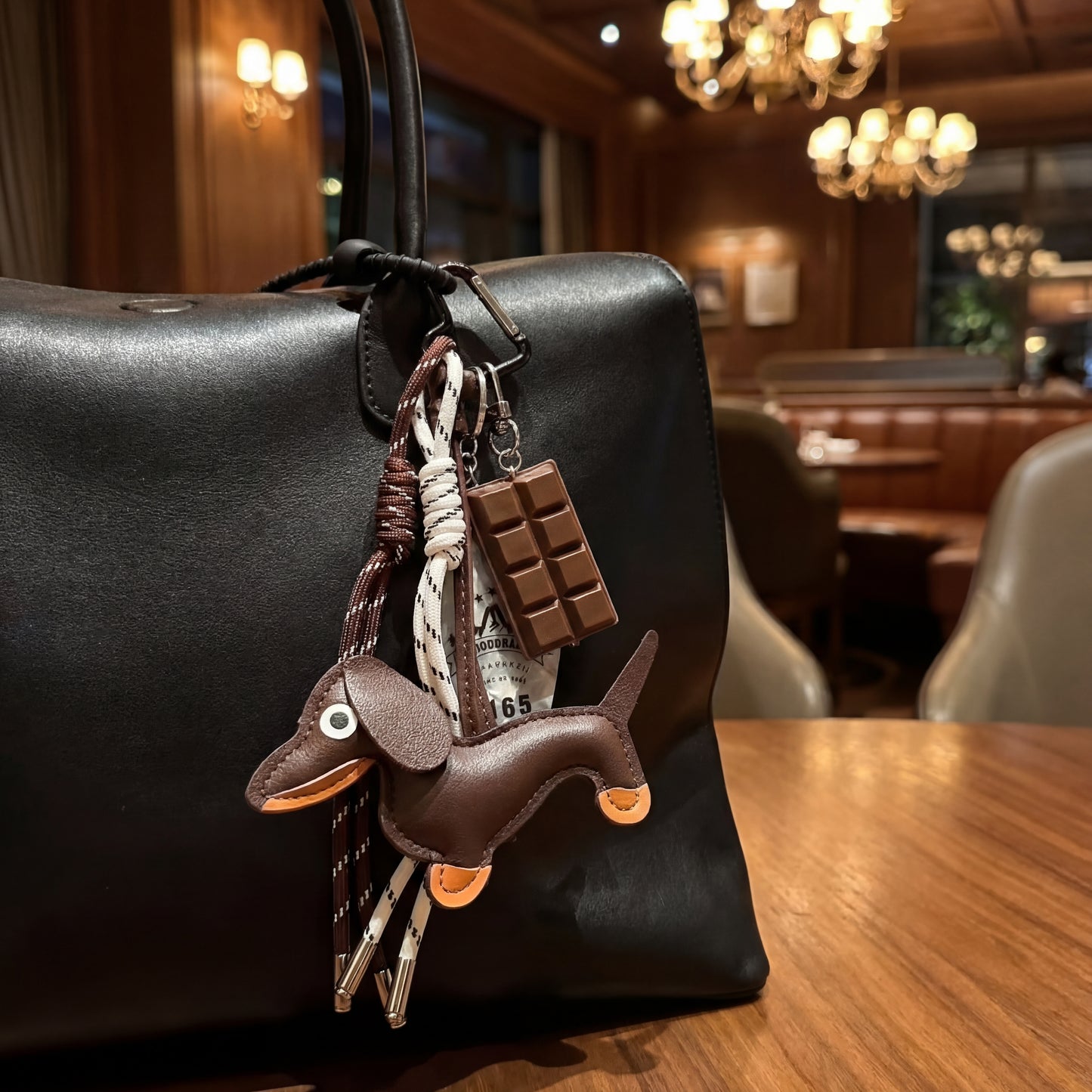 Cocoa Dachshund Leather Charm