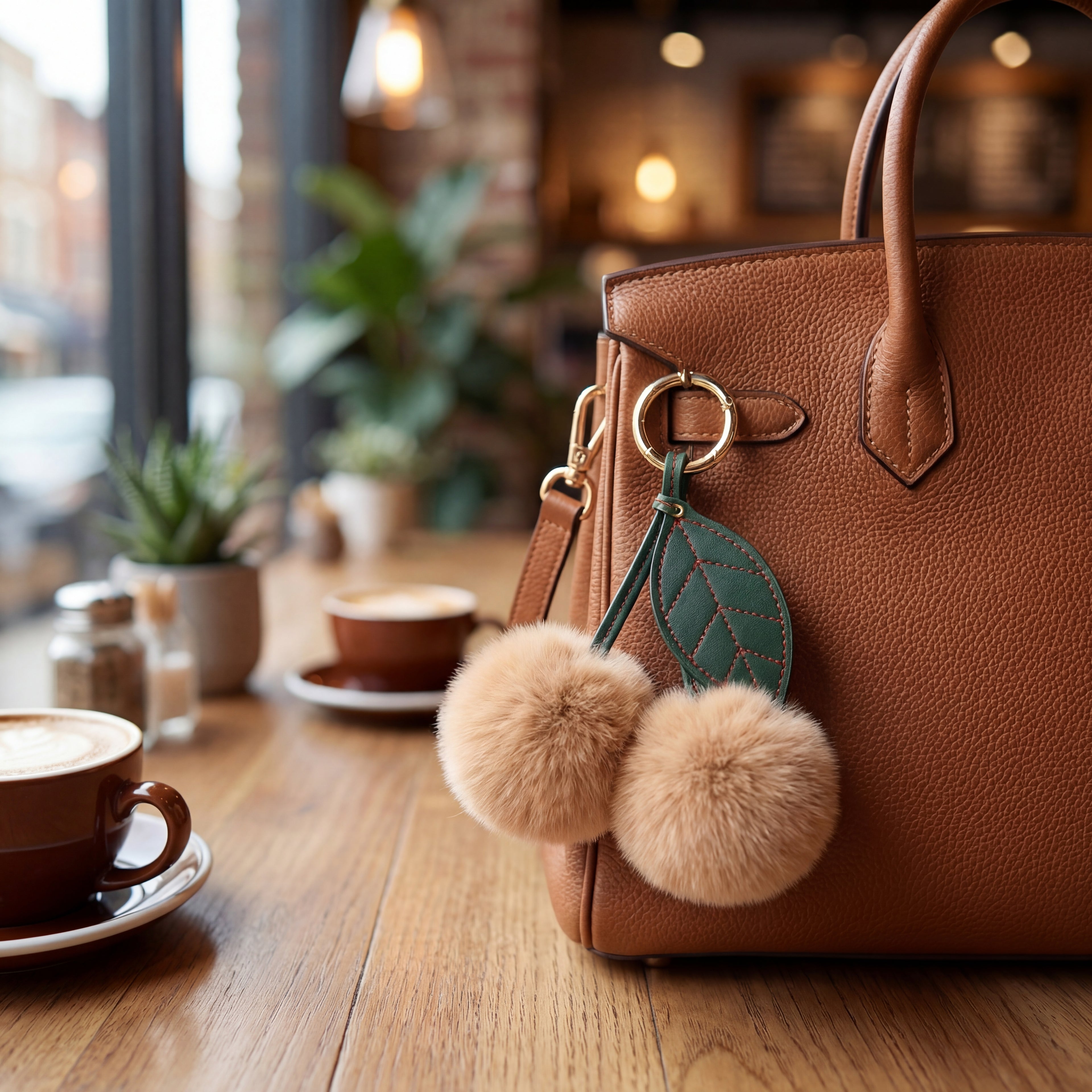 Velvet Cherry Pom Charm