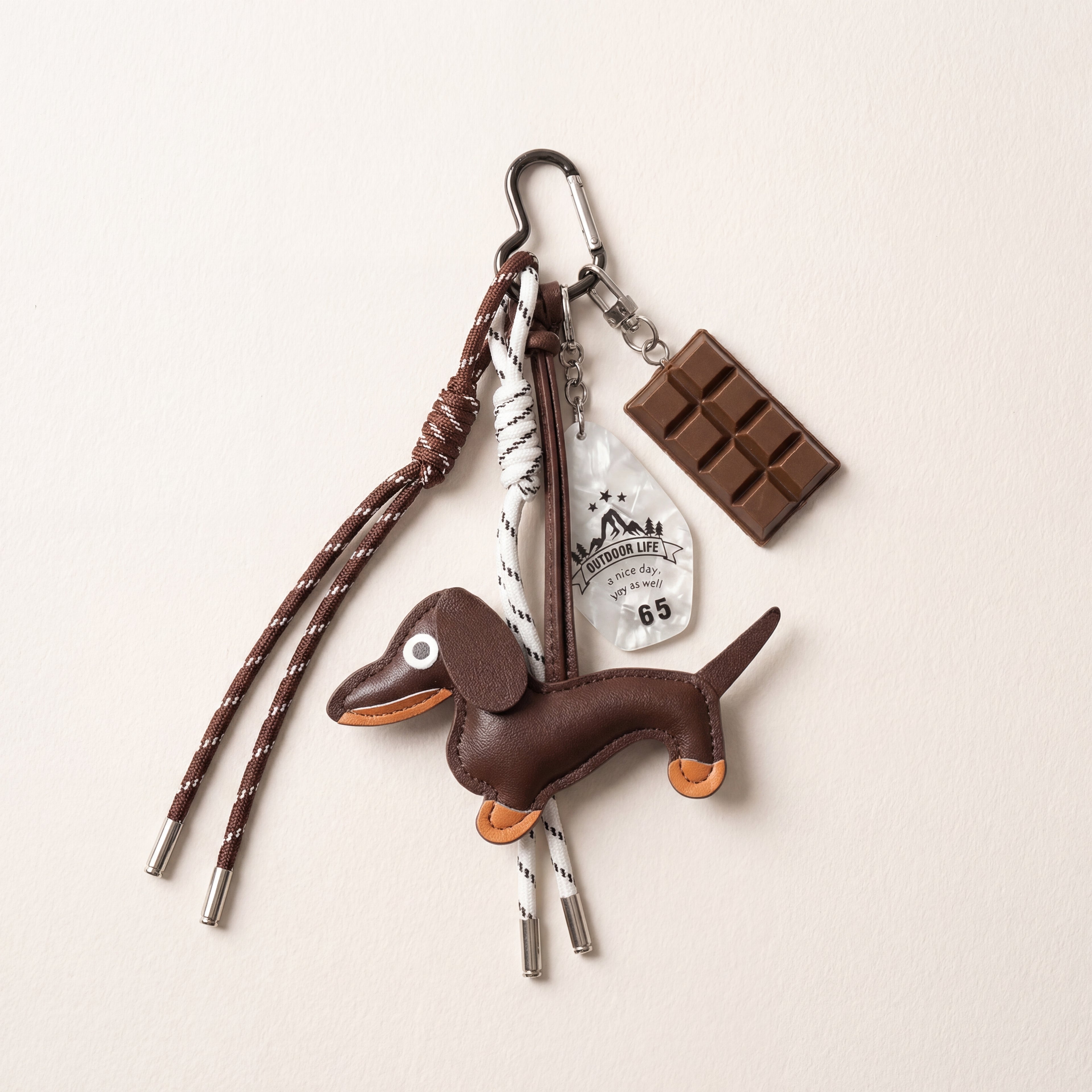 Cocoa Dachshund Leather Charm