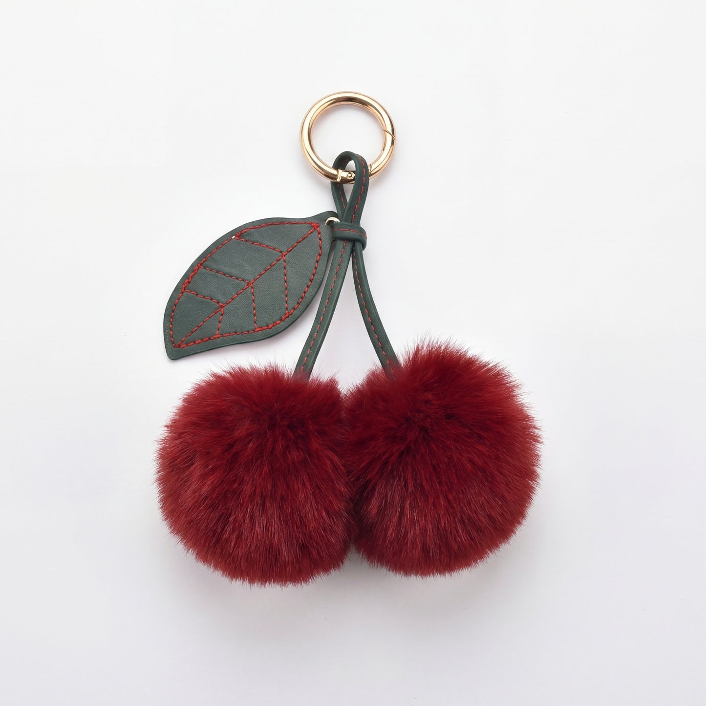 Velvet Cherry Pom Charm