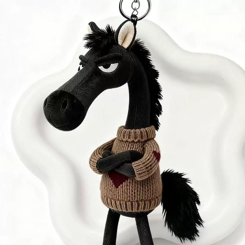 Moody Horse Plush Bead Charm