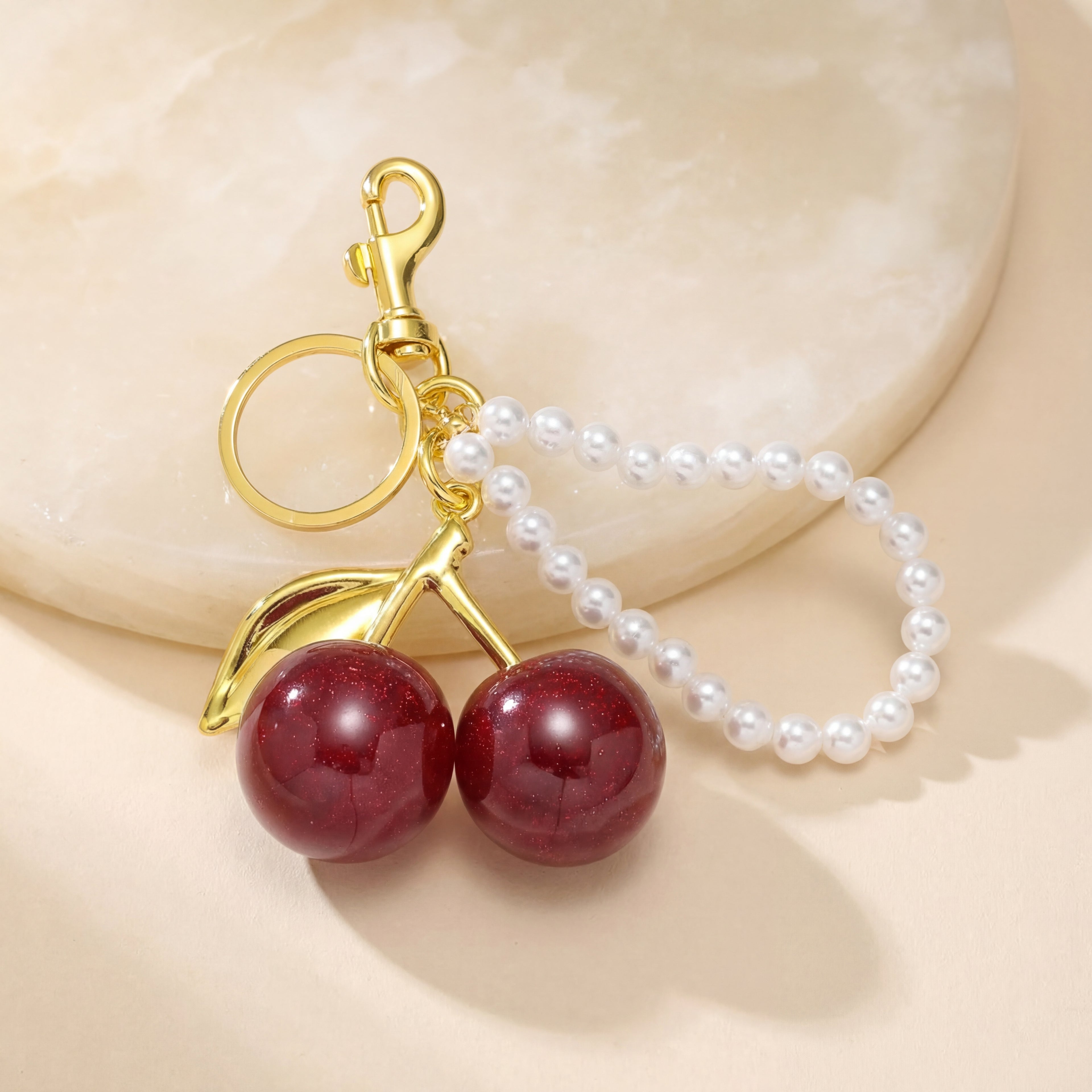 Pearl Loop Cherry Bag Charm