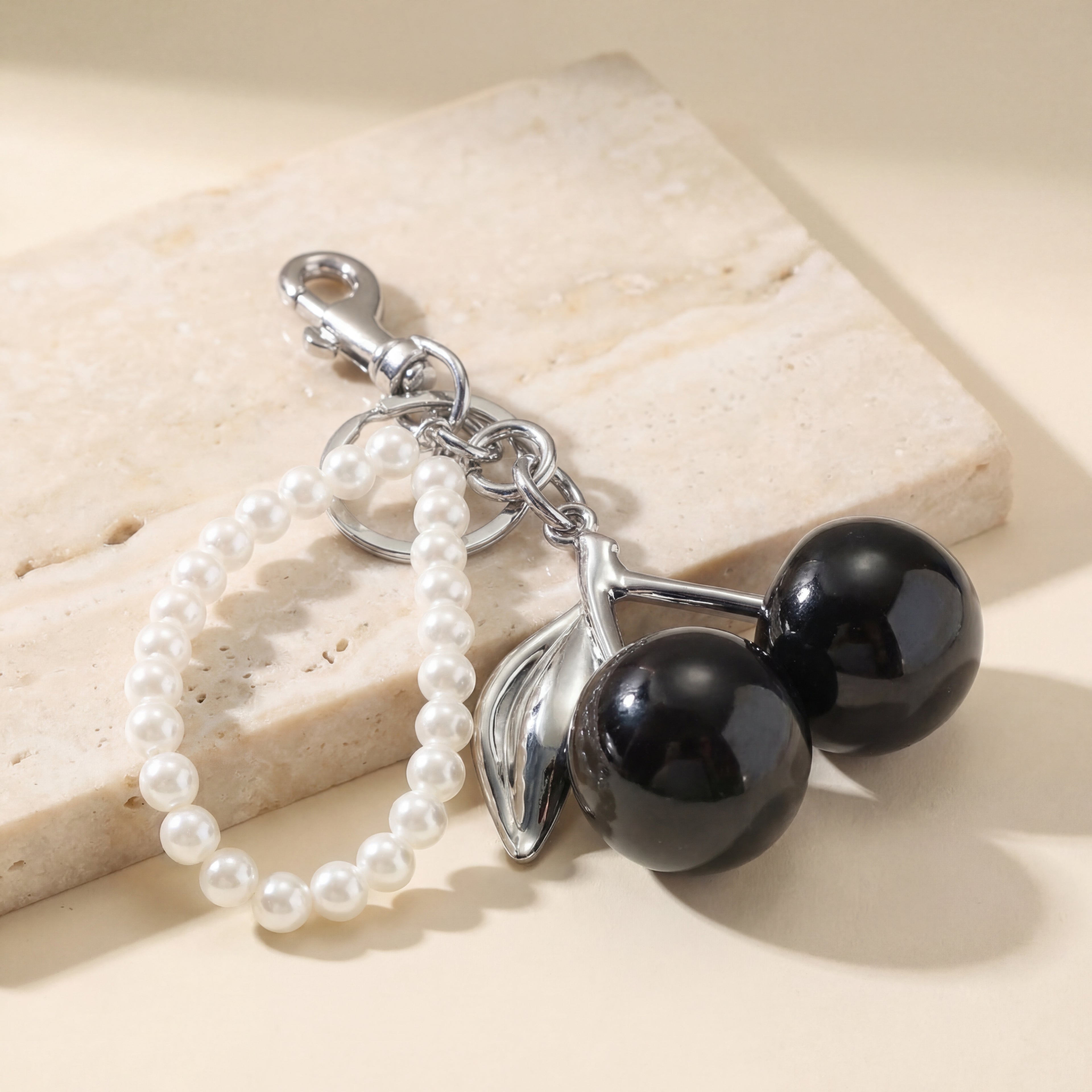 Pearl Loop Cherry Bag Charm