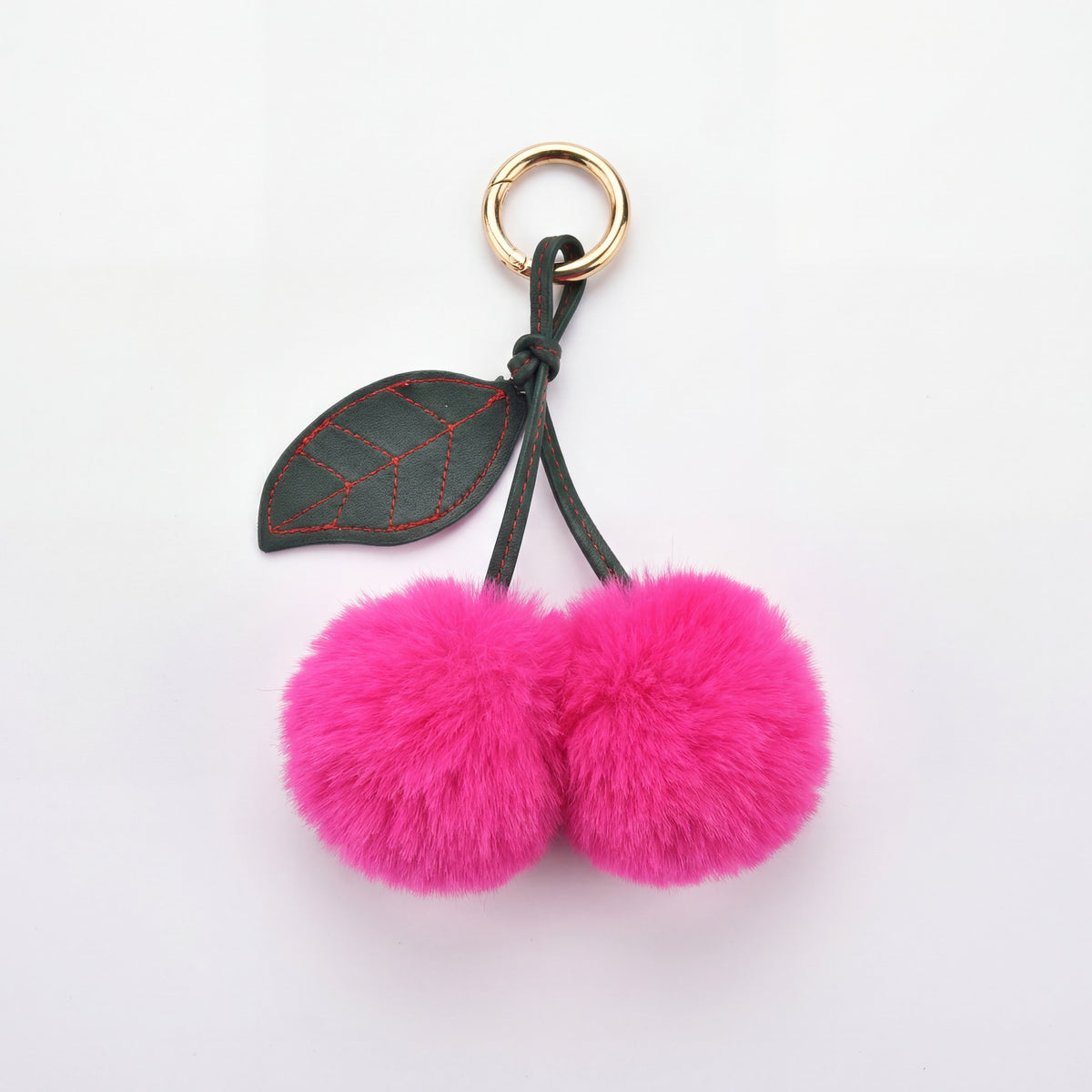 Velvet Cherry Pom Charm
