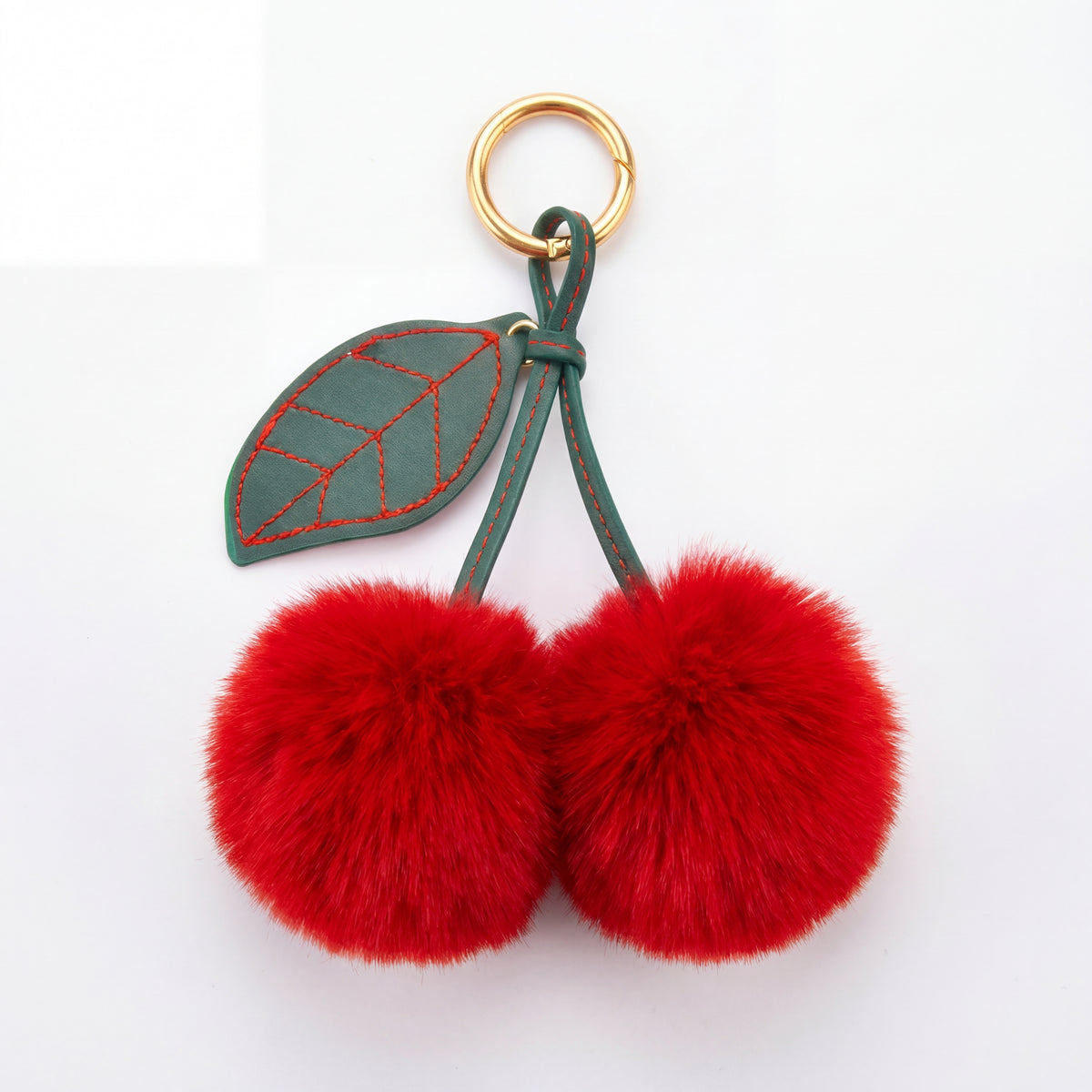 Velvet Cherry Pom Charm