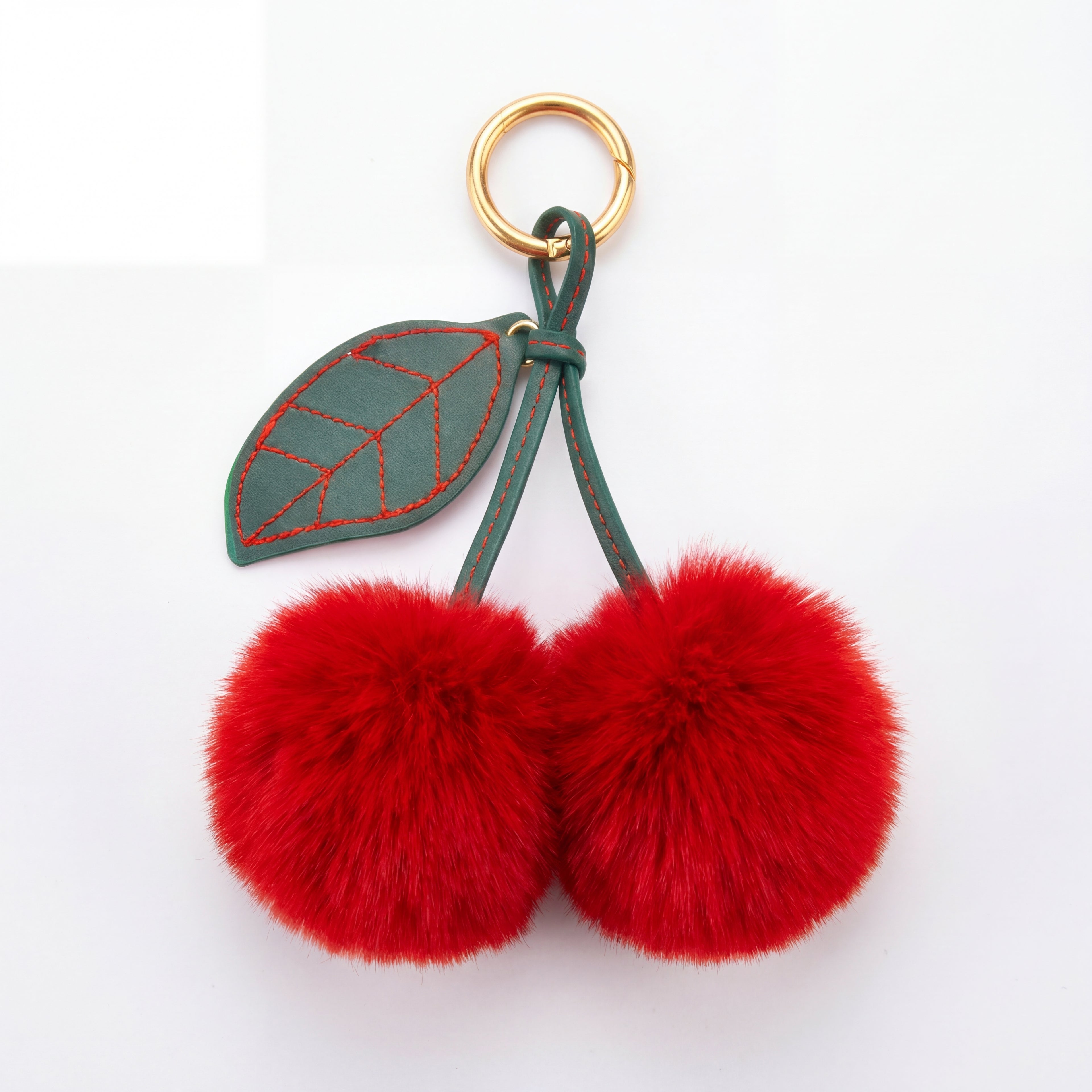 Velvet Cherry Pom Charm