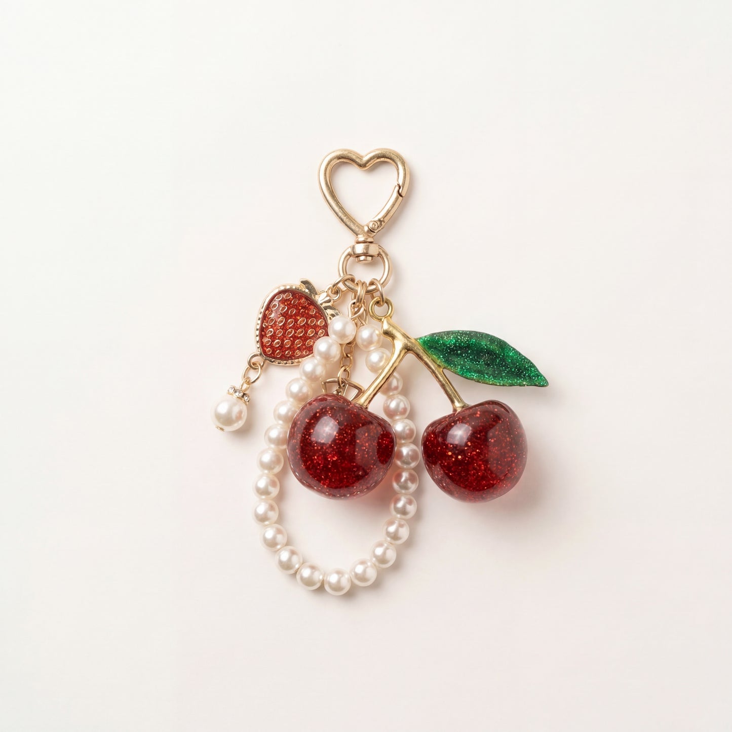 Pearl Cherry Bag Charm