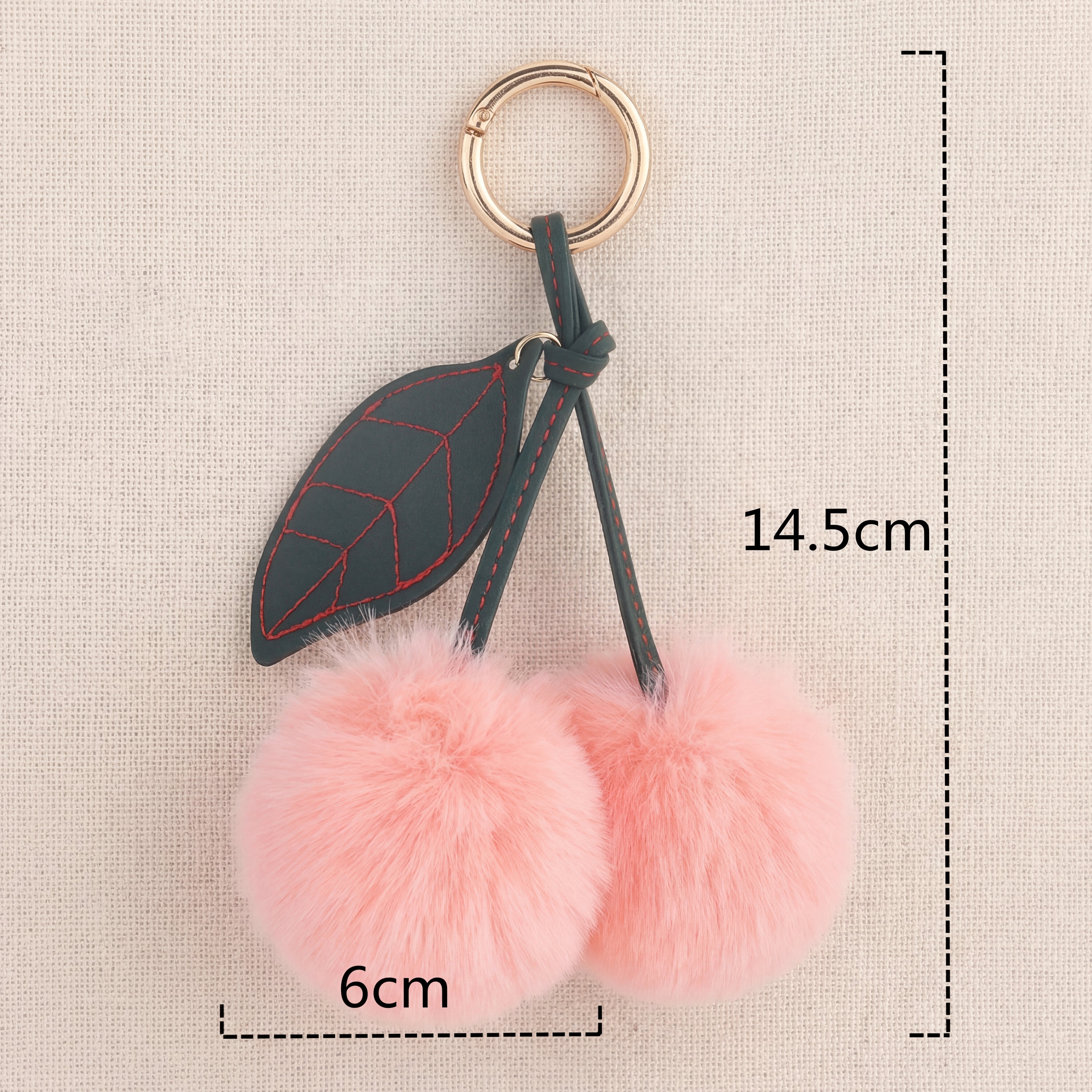Velvet Cherry Pom Charm