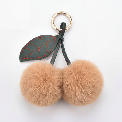 Velvet Cherry Pom Charm