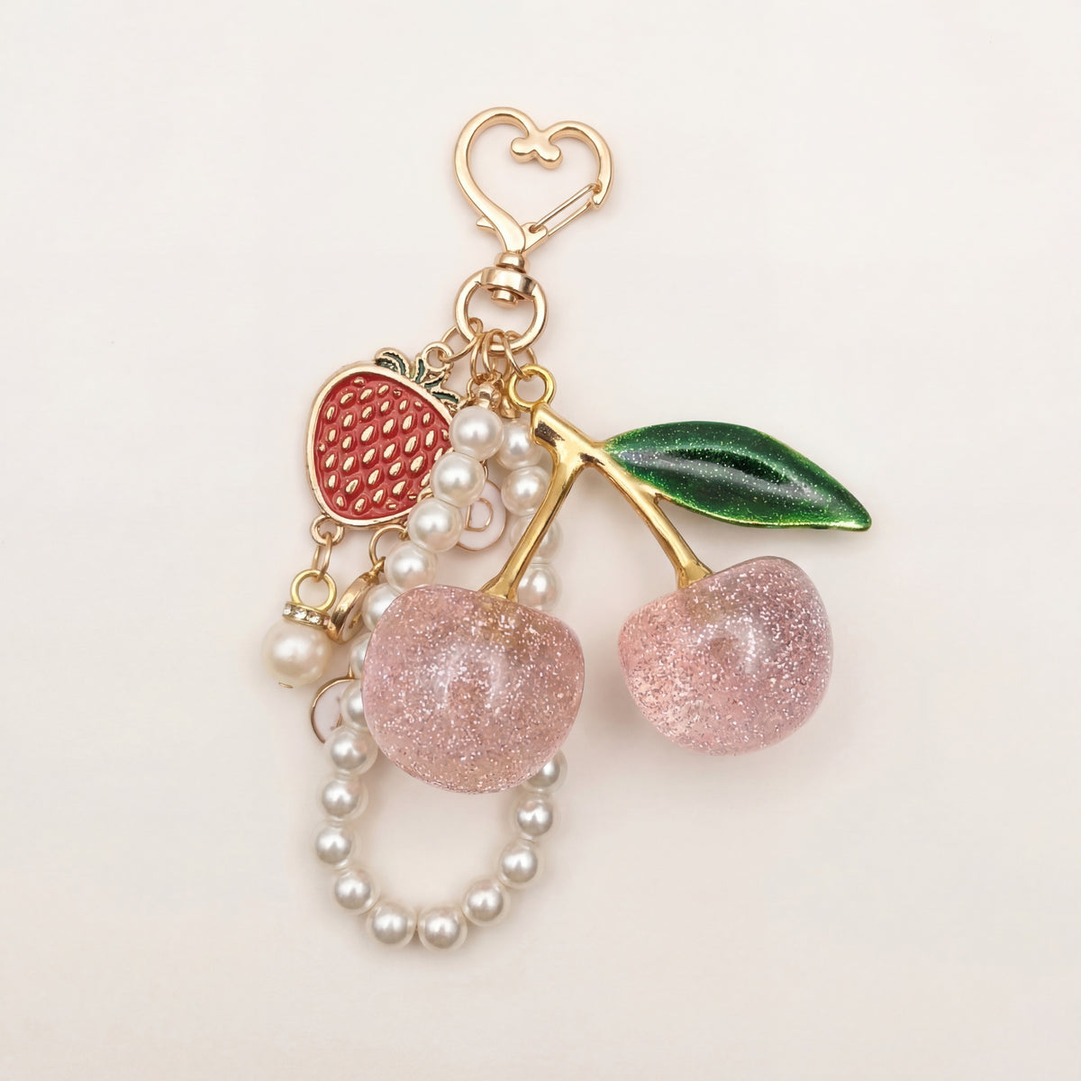 Pearl Cherry Bag Charm