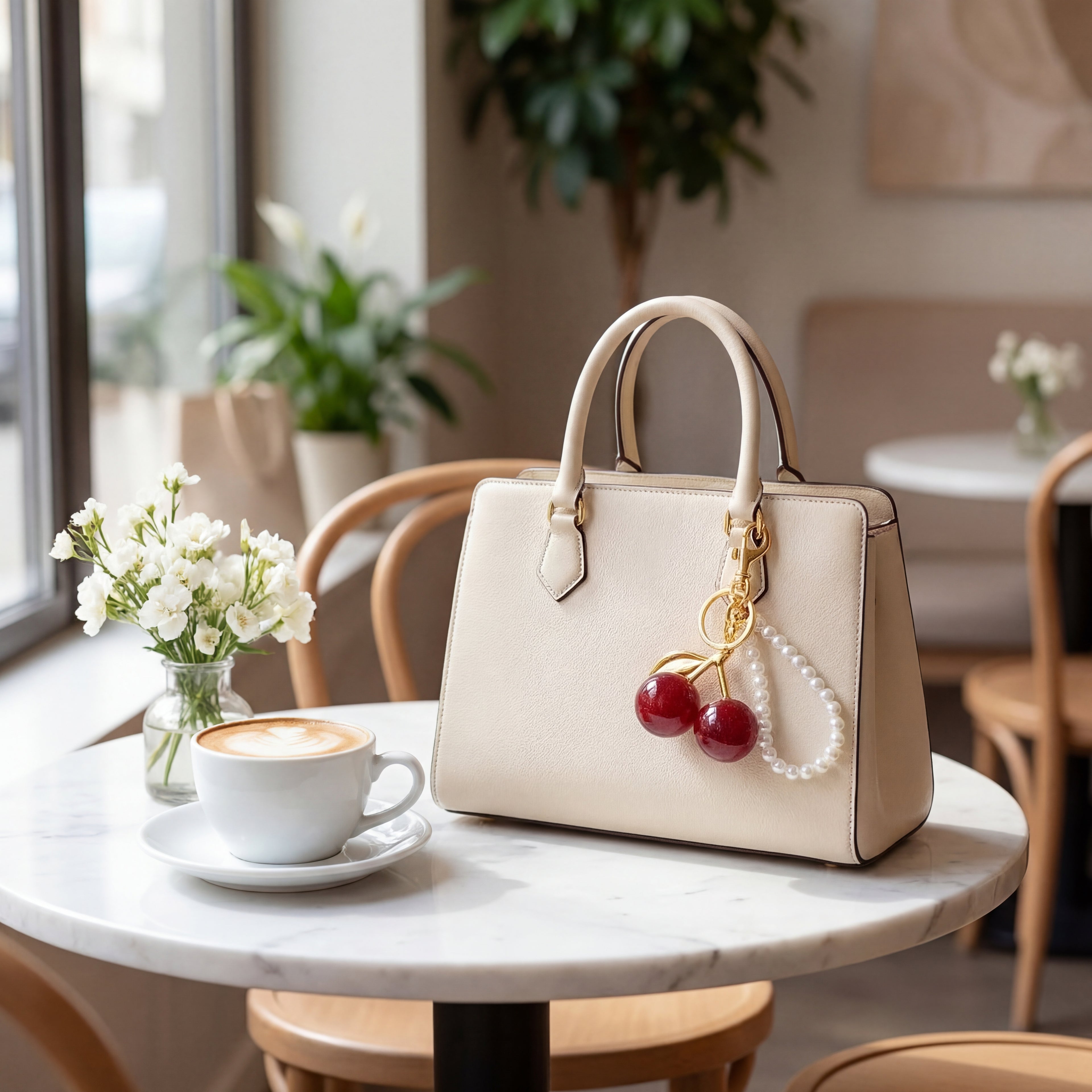 Pearl Loop Cherry Bag Charm