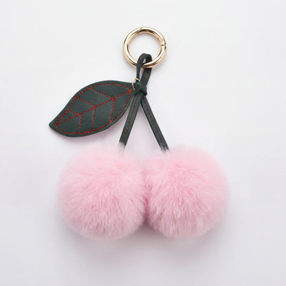 Velvet Cherry Pom Charm